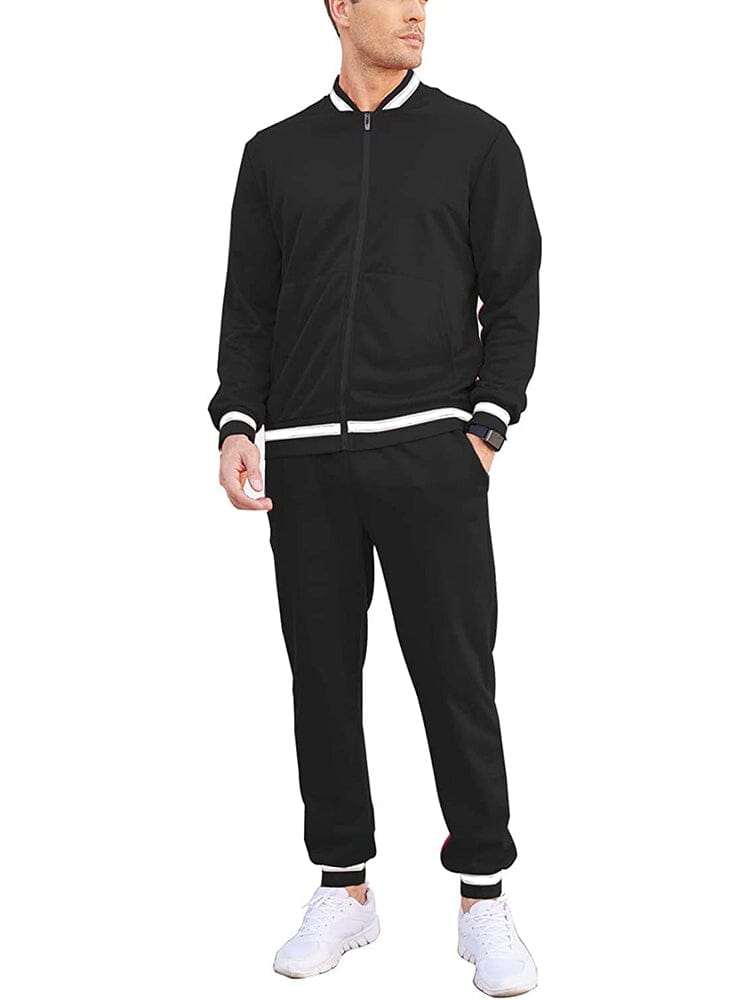 2 Piece Athletic Jogging Suit Sets With Pockets (US Only) Sports Set COOFANDY Store Black S