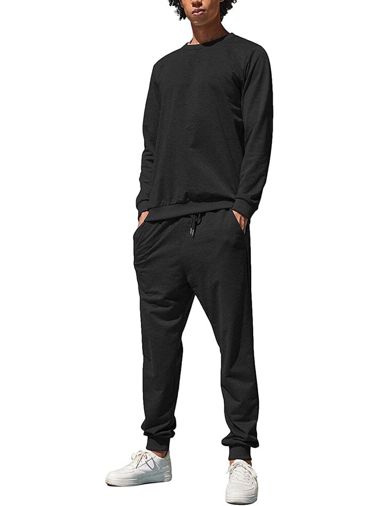 2-Piece Athletic Casual Tracksuit (US Only) Tracksuits COOFANDY Store Black S
