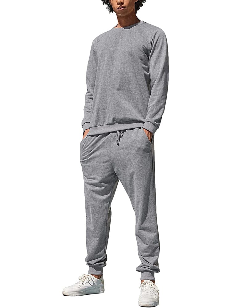 2-Piece Athletic Casual Tracksuit (US Only) Tracksuits COOFANDY Store Grey S