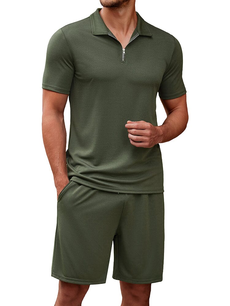 Clasic Casual Polo Shirt Set (US Only) Sets coofandy Army Green S