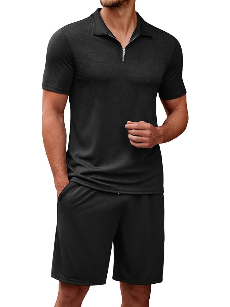 Clasic Casual Polo Shirt Set (US Only) Sets coofandy Black S