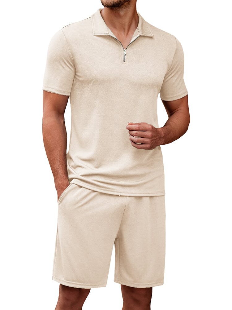 Clasic Casual Polo Shirt Set (US Only) Sets coofandy Beige S