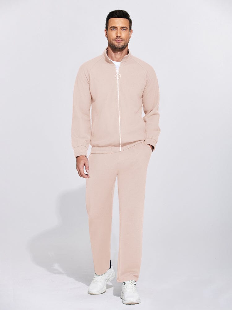Athletic 2-Piece Sweatsuits (US Only) Sports Set coofandy Beige S