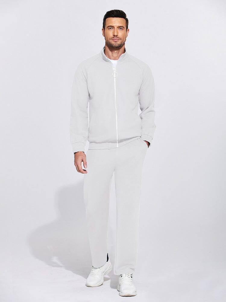 Athletic 2-Piece Sweatsuits (US Only) Sports Set coofandy White S