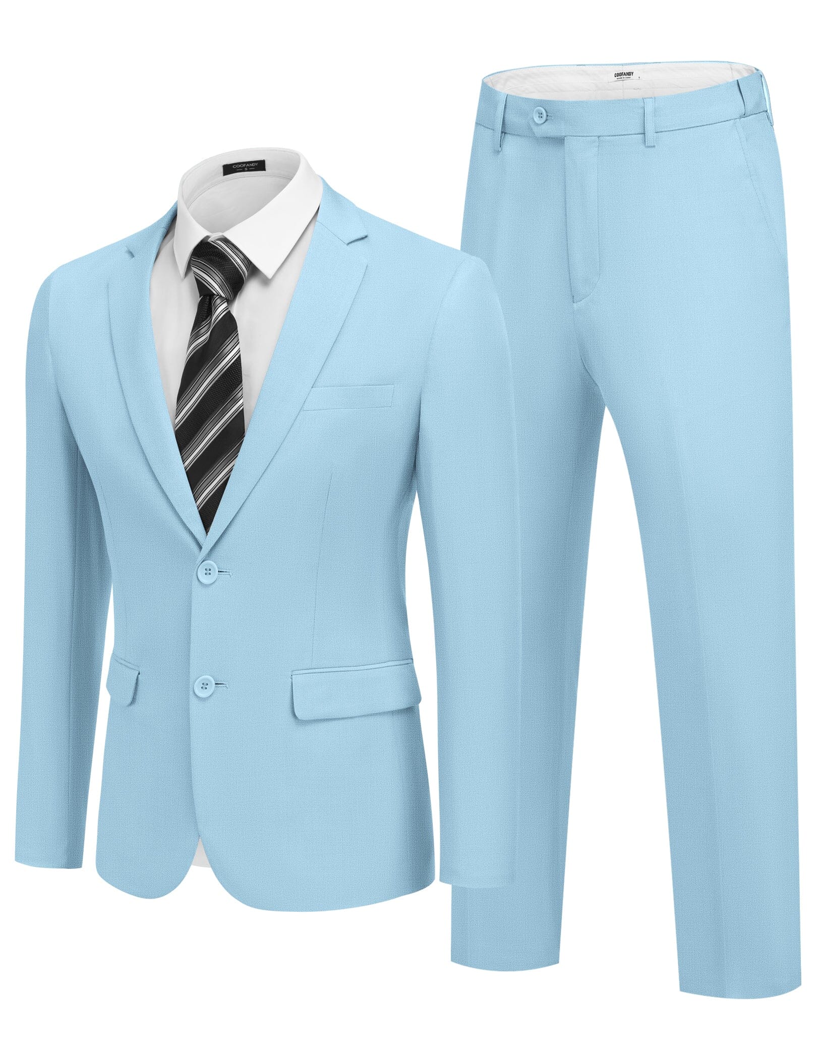 Casual Premium 2-Piece Suit Sets (US Only) Suit Set coofandy Clear Blue S