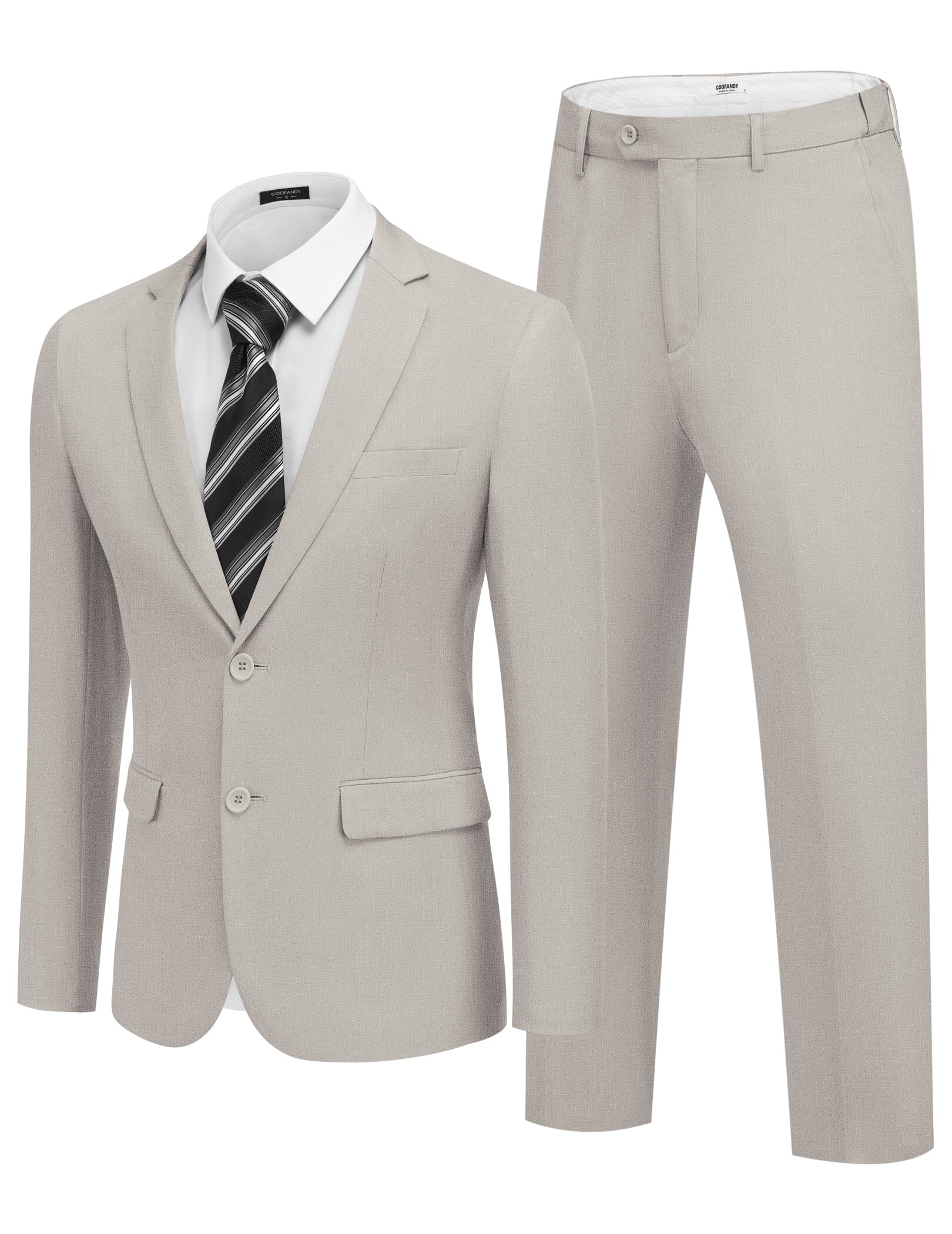 Casual Premium 2-Piece Suit Sets (US Only) Suit Set coofandy Light Grey S