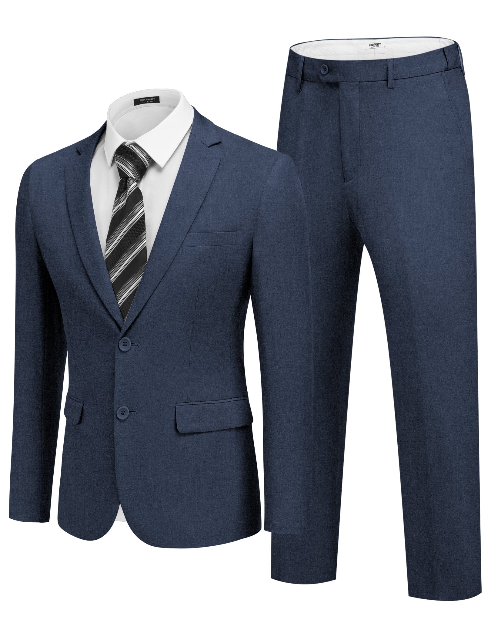 Casual Premium 2-Piece Suit Sets (US Only) Suit Set coofandy Navy Blue S