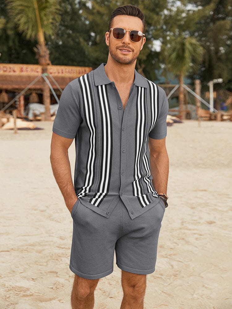 Casual Vintage Beach Knit Sets (US Only) Beach Sets coofandy Gray S