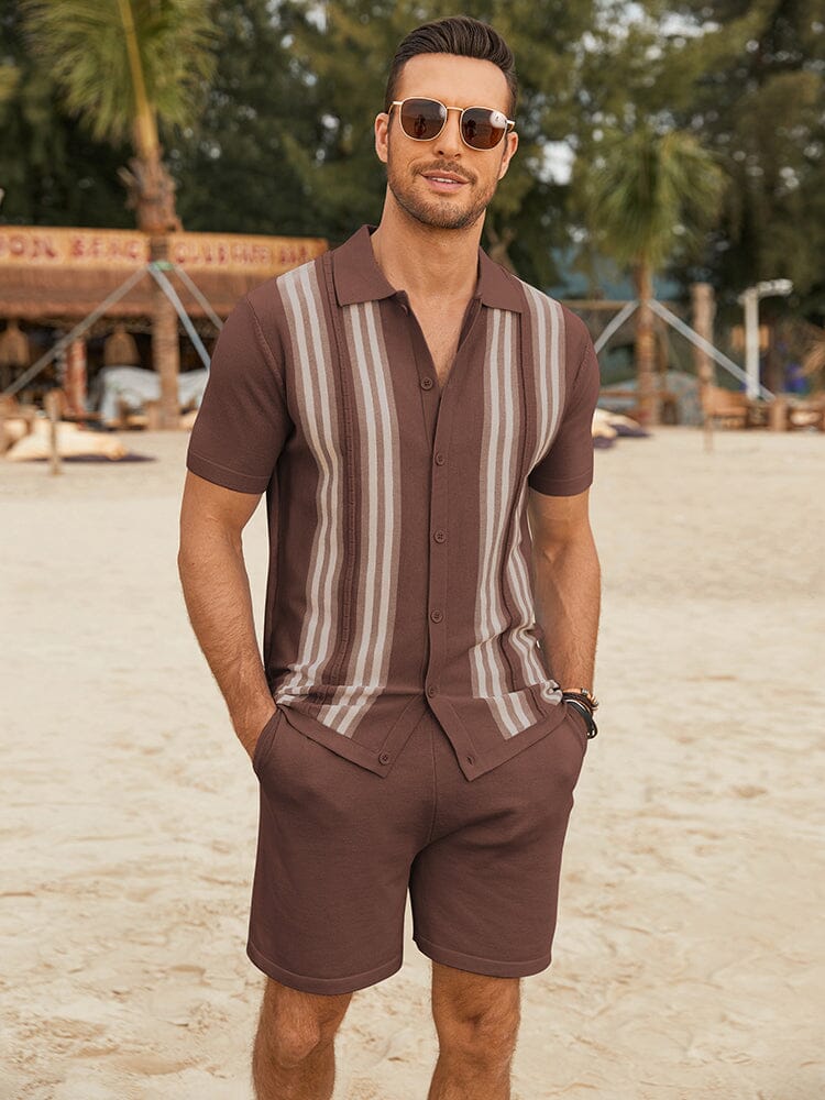 Casual Vintage Beach Knit Sets (US Only) Beach Sets coofandy Caramel S