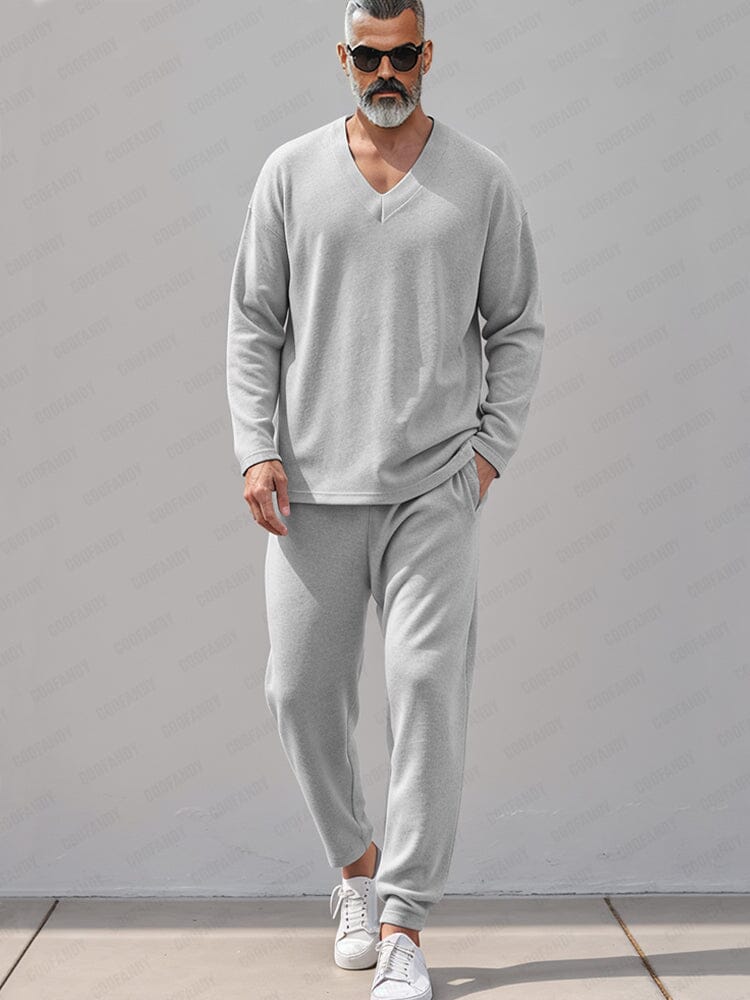 Casual Premium Soft 2-Piece Set Sets coofandy Light Gray M