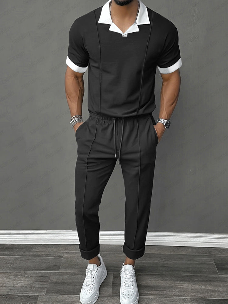 Trendy Contrast Design 2-Piece Set