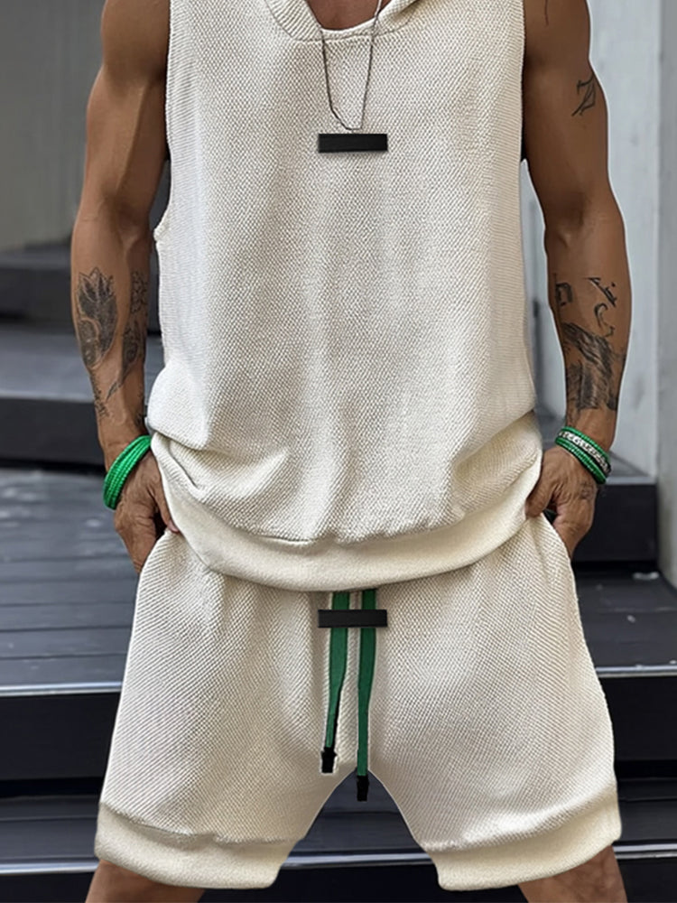 Athleisure Textured Hooded 2-Piece Set