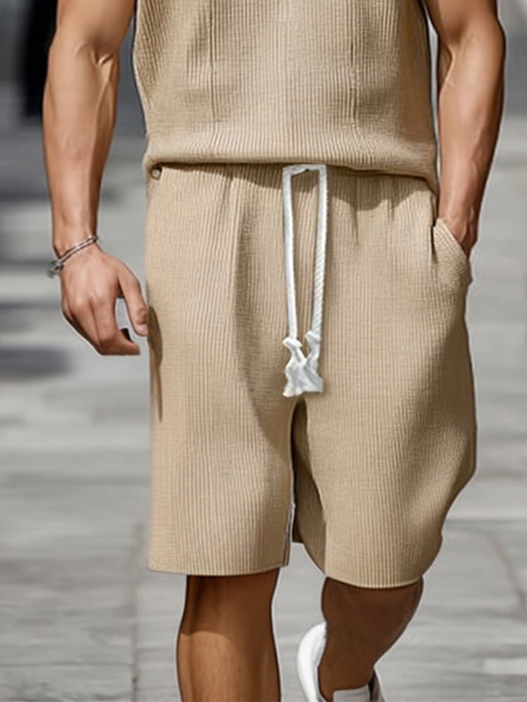 Comfort Stripe Textured Casual Set