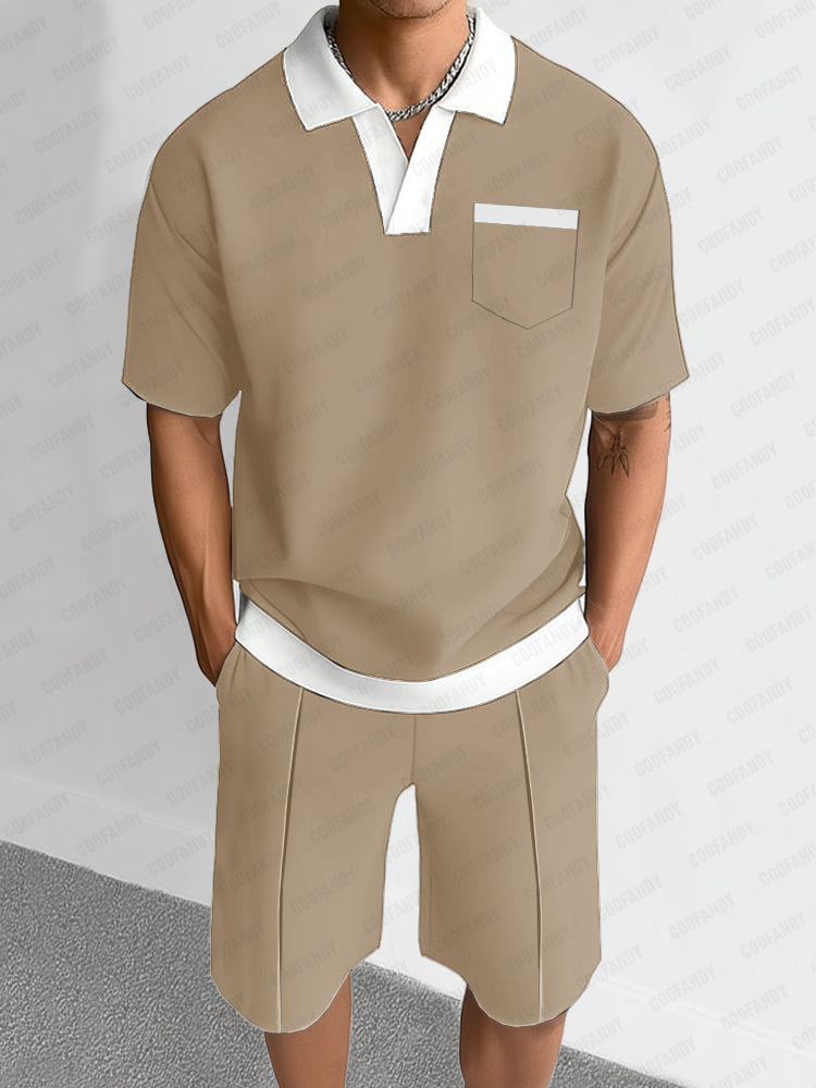 Minimalist Color Block Casual Set