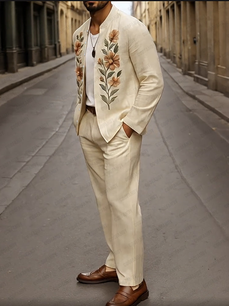 Elegant Embroidered Cotton 2-Piece Set