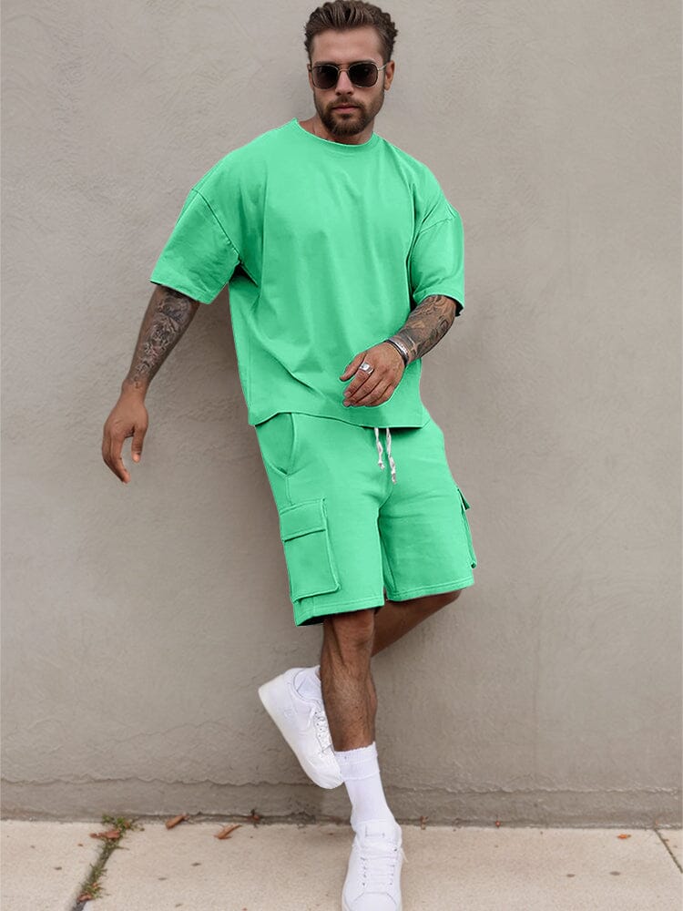 Athleisure Breathable 2-Piece Set Sets coofandy Green S