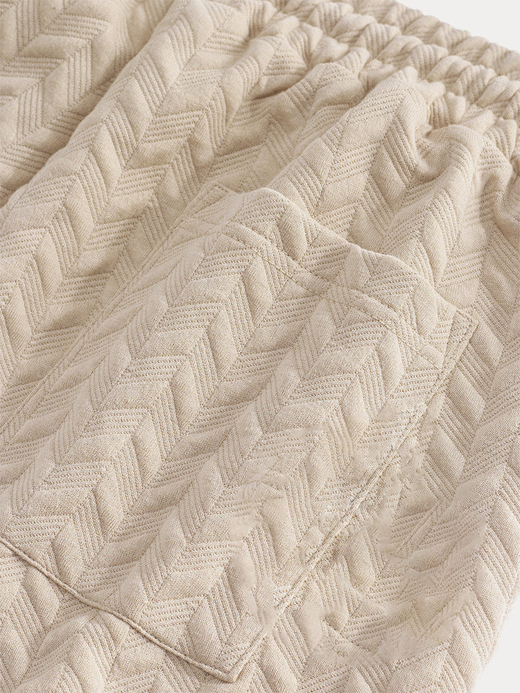 Casual Jacquard Textured Matching Set