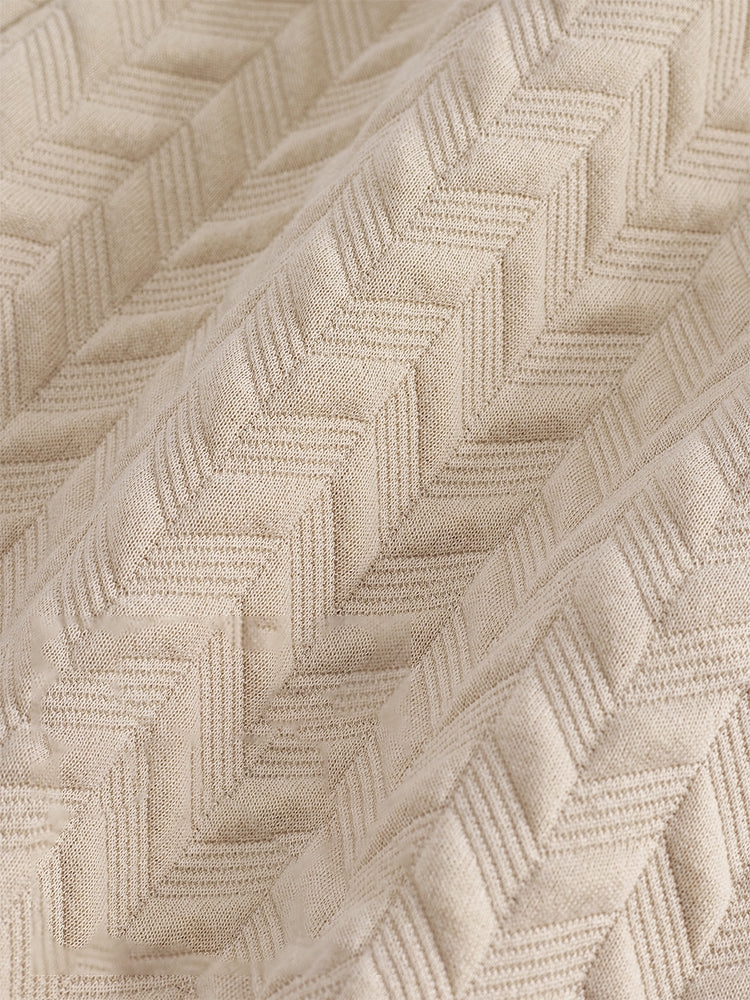 Casual Jacquard Textured Matching Set