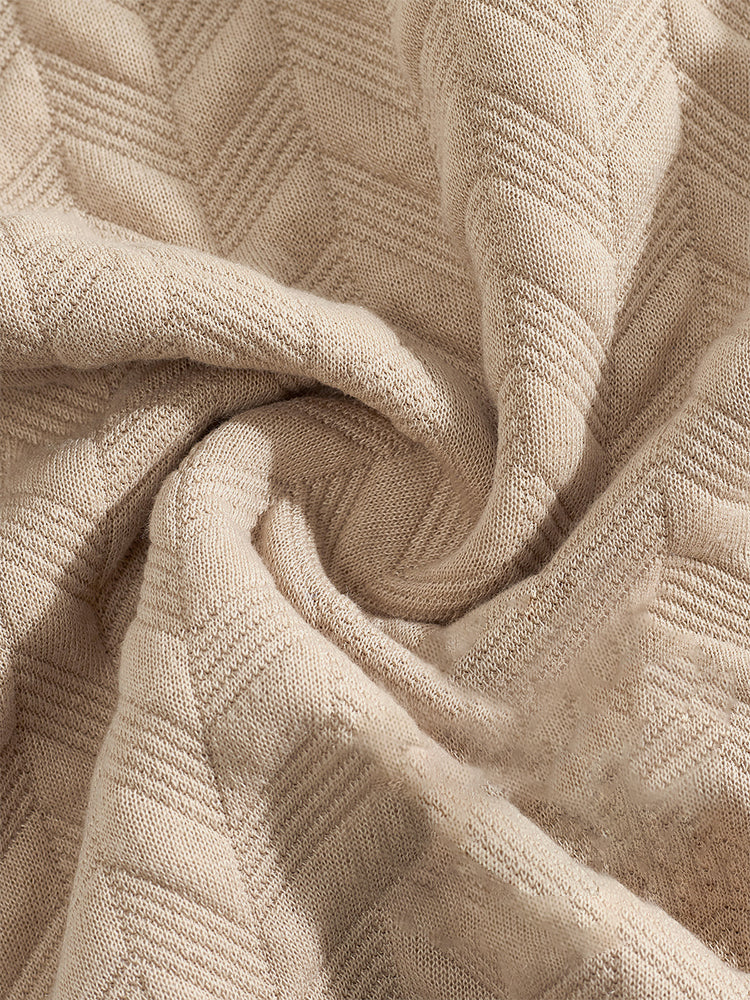Casual Jacquard Textured Matching Set