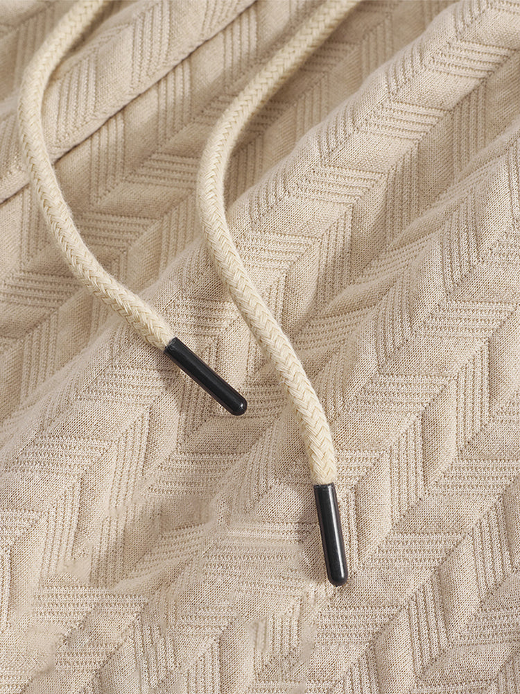 Casual Jacquard Textured Matching Set