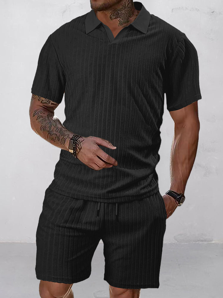 Breathable Vertical Stripe Matching Set