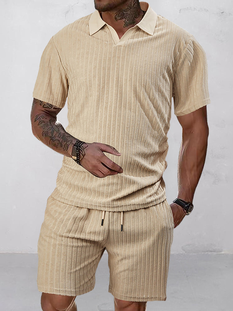 Breathable Vertical Stripe Matching Set