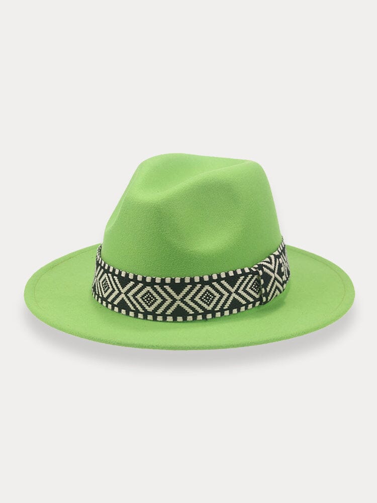 Fedora Hat with Band Hat coofandy Bud Green F(56-58)