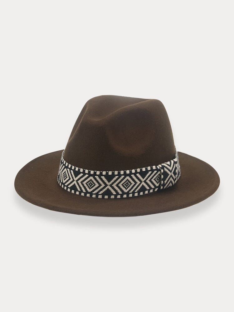 Fedora Hat with Band Hat coofandy Coffee F(56-58)