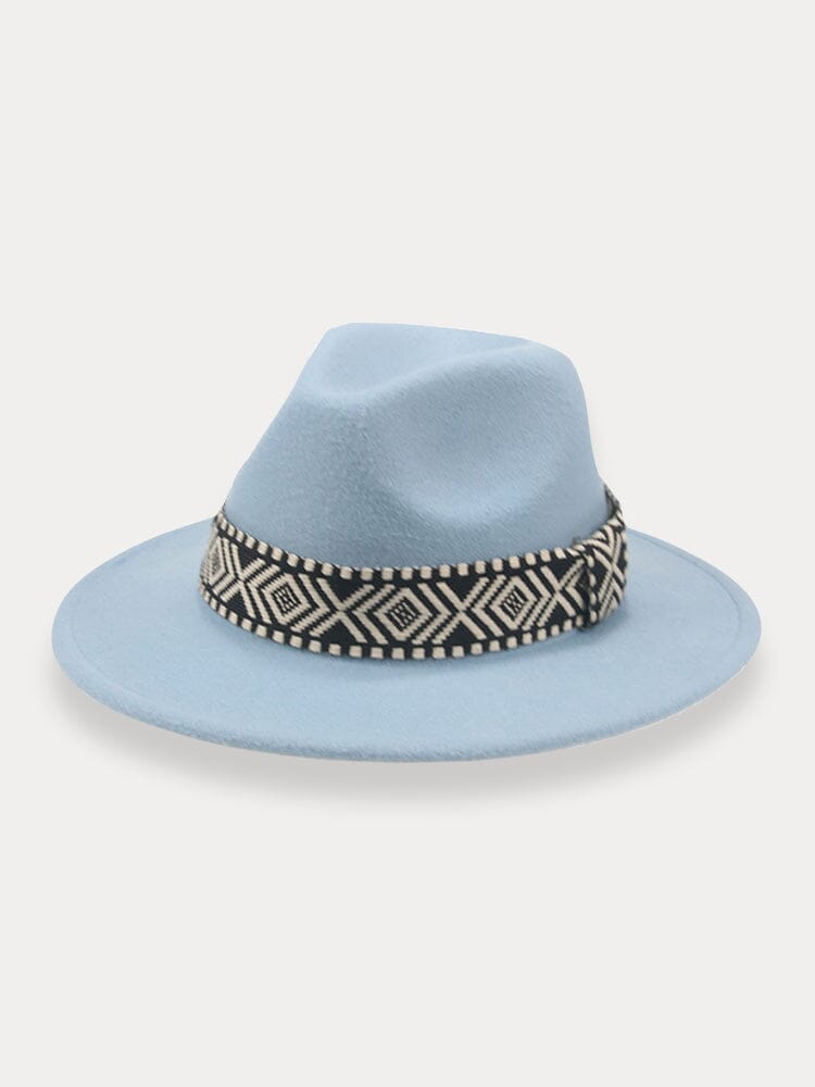 Fedora Hat with Band Hat coofandy Clear Blue F(56-58)