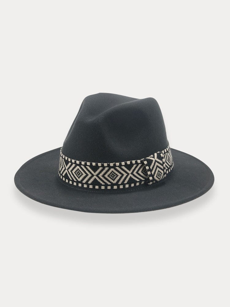 Fedora Hat with Band Hat coofandy Dark Grey F(56-58)