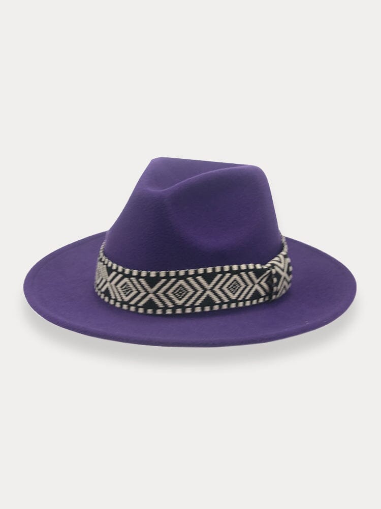 Fedora Hat with Band Hat coofandy Purple F(56-58)