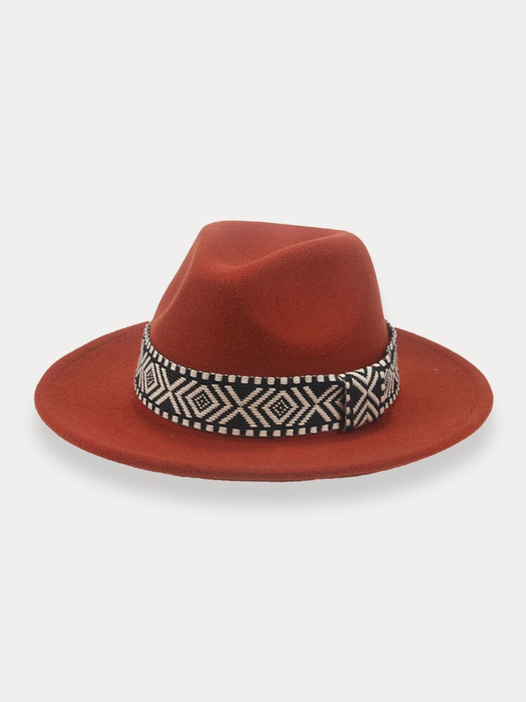 Fedora Hat with Band Hat coofandy Deep Red F(56-58)