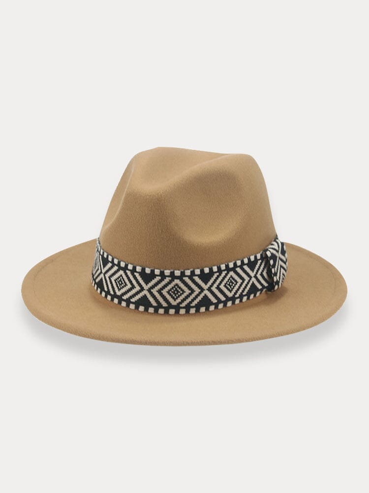 Fedora Hat with Band Hat coofandy Khaki F(56-58)