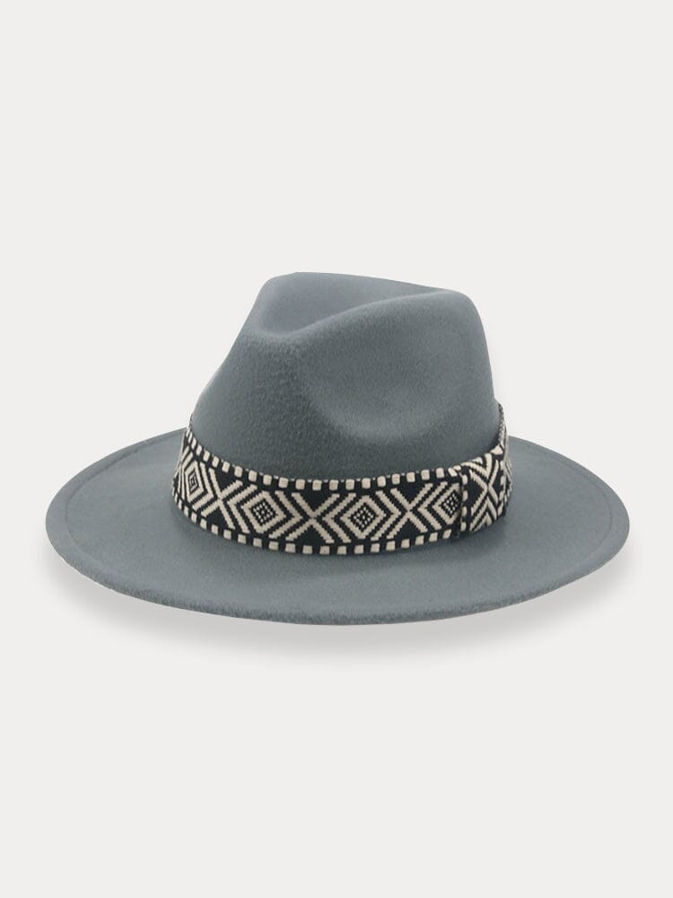 Fedora Hat with Band Hat coofandy Light Grey F(56-58)