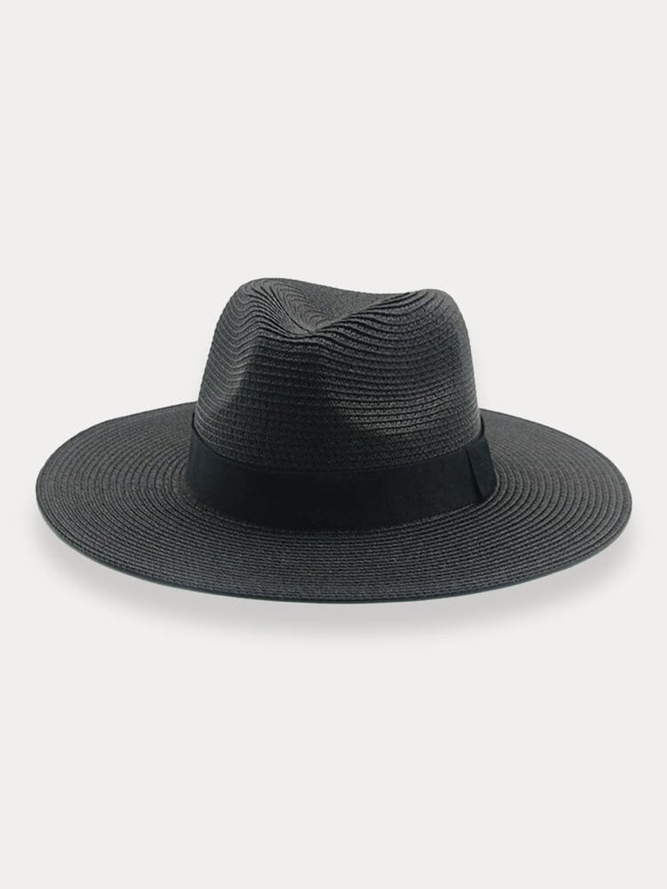 Classic Flat Brim Beach Hat Hat coofandy Black F(56-58)