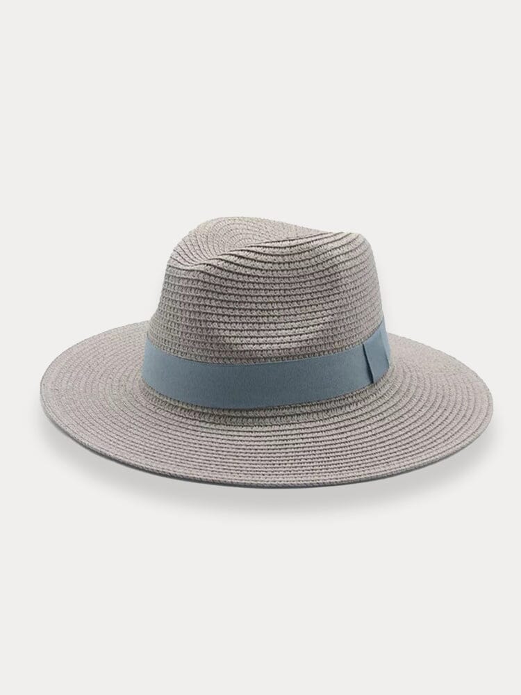 Classic Flat Brim Beach Hat Hat coofandy Light Grey F(56-58)