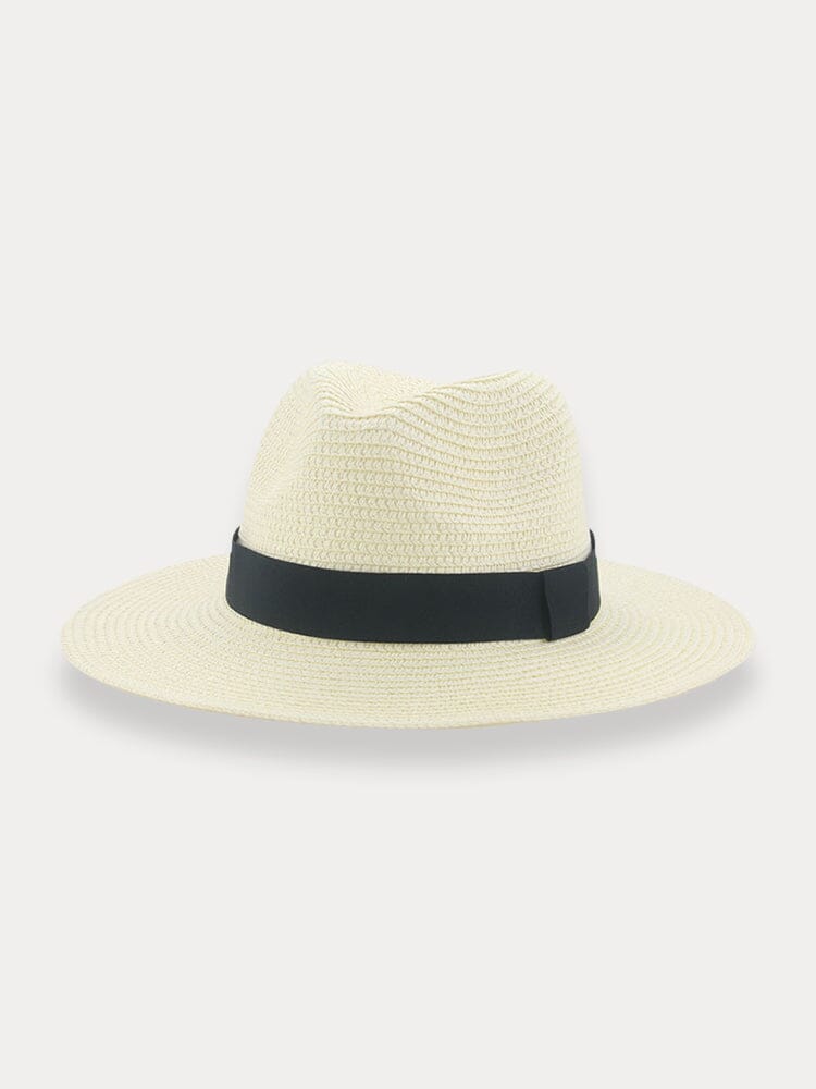 Breathable Flat Brim Beach Hat Hat coofandy Cream F(56-58)