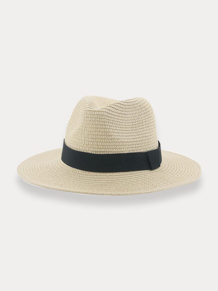 Breathable Flat Brim Beach Hat Hat coofandy Khaki F(56-58)