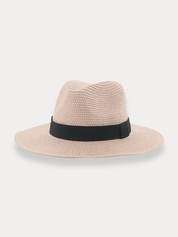 Breathable Flat Brim Beach Hat Hat coofandy Light Pink F(56-58)