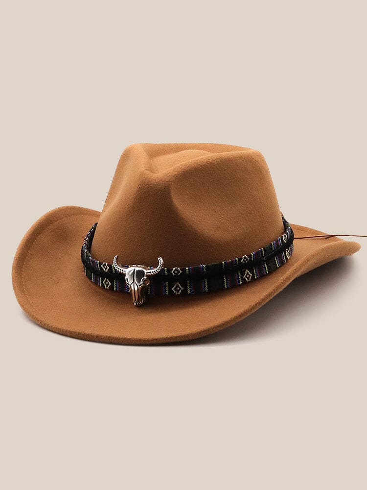 Classic 100% Wool Cowboy Hat Hat coofandy Camel F(56-58)