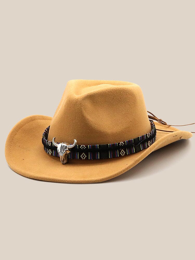 Classic 100% Wool Cowboy Hat Hat coofandy Yellow F(56-58)