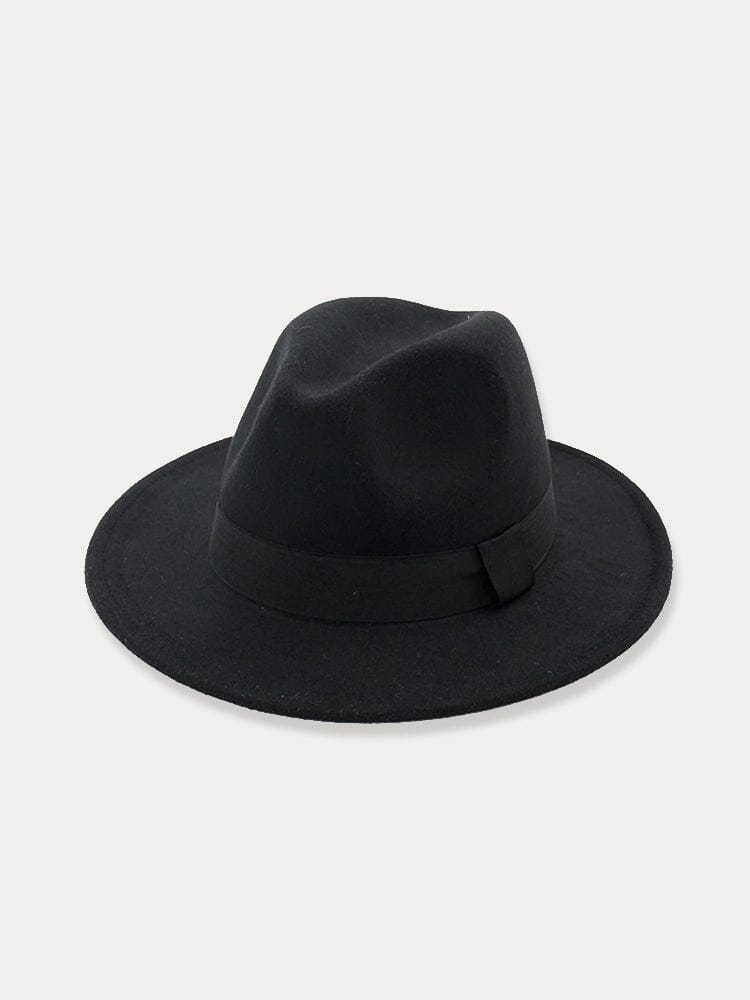 Vintage Fedora Hat with Band Hat coofandy Black F(56-58)
