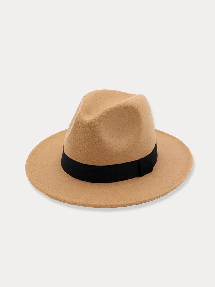 Vintage Fedora Hat with Band Hat coofandy Camel F(56-58)