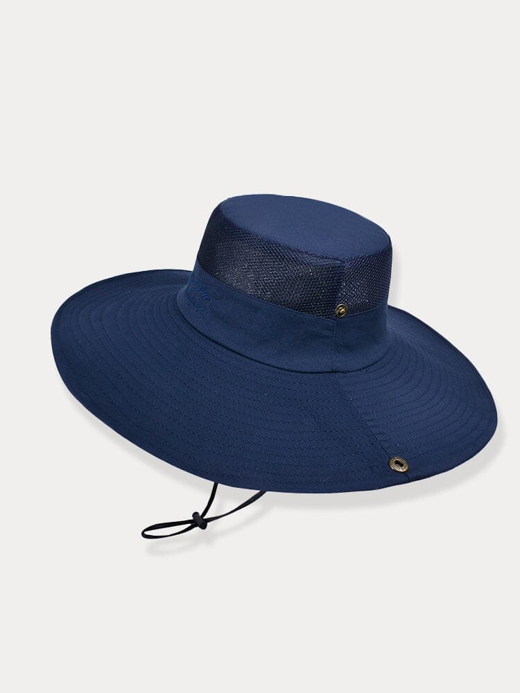 Wide Brim UV Protection Outdoor Hat Hat coofandy Navy Blue F(55-60)