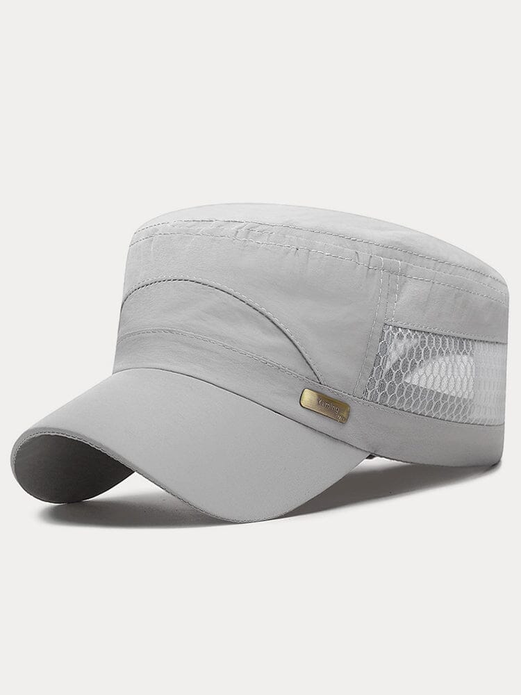 Breathable Mesh Flat Top Cap Hat coofandystore Light Grey One Size