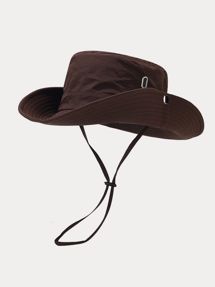 Breathable Windproof Sunshade Hat Hat coofandy Regular Brim-Brown One Size