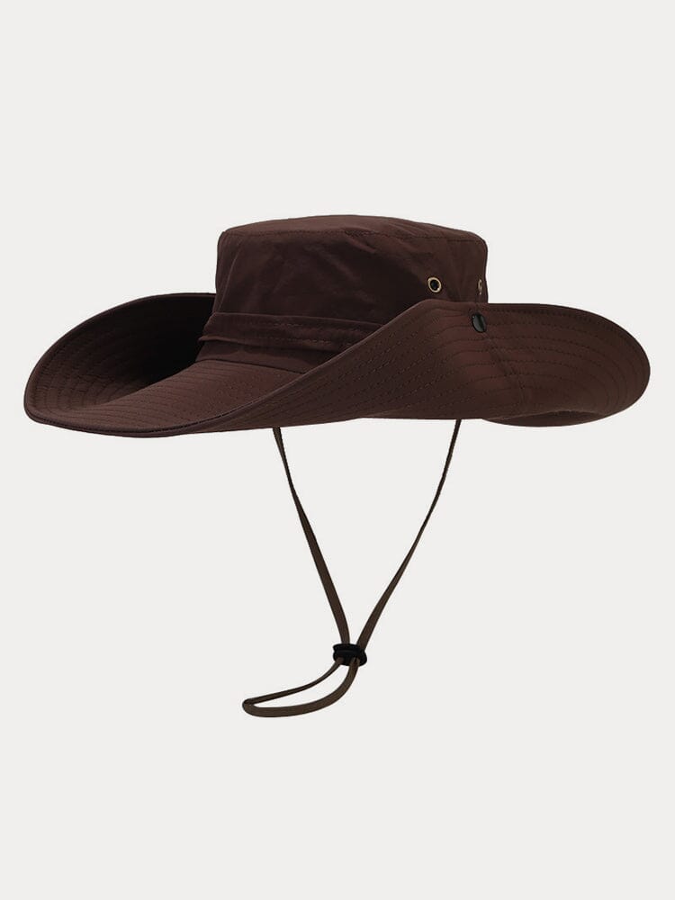 Breathable Windproof Sunshade Hat Hat coofandy Wide Brim-Brown One Size