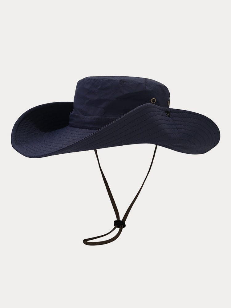 Breathable Windproof Sunshade Hat Hat coofandy Wide Brim-Navy Blue One Size