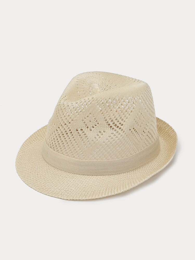Foldable Breathable Mesh Fedora Hat Hat coofandystore Beige One Size