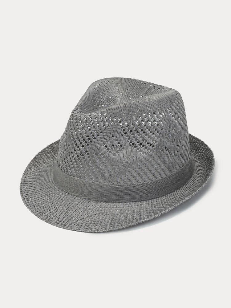 Foldable Breathable Mesh Fedora Hat Hat coofandystore Grey One Size